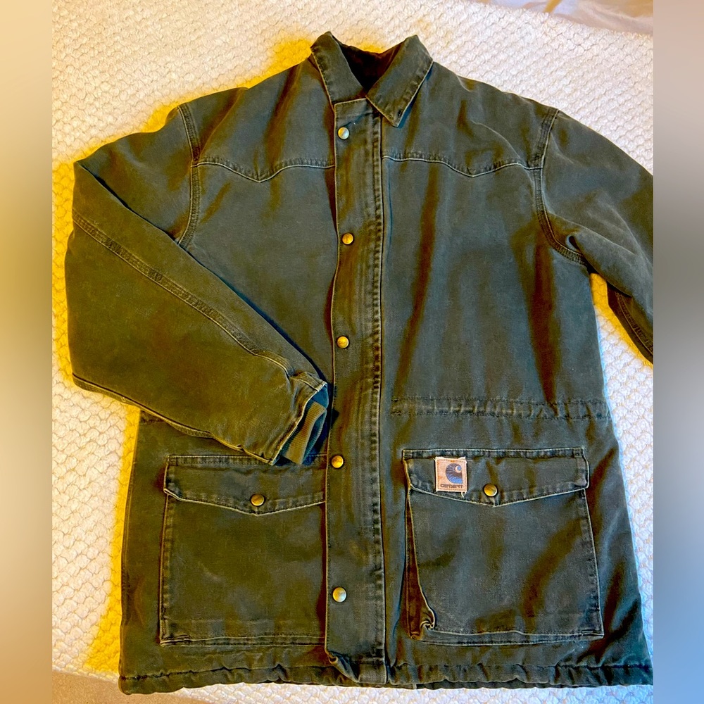 Mens XL olive green Carharrt Coat